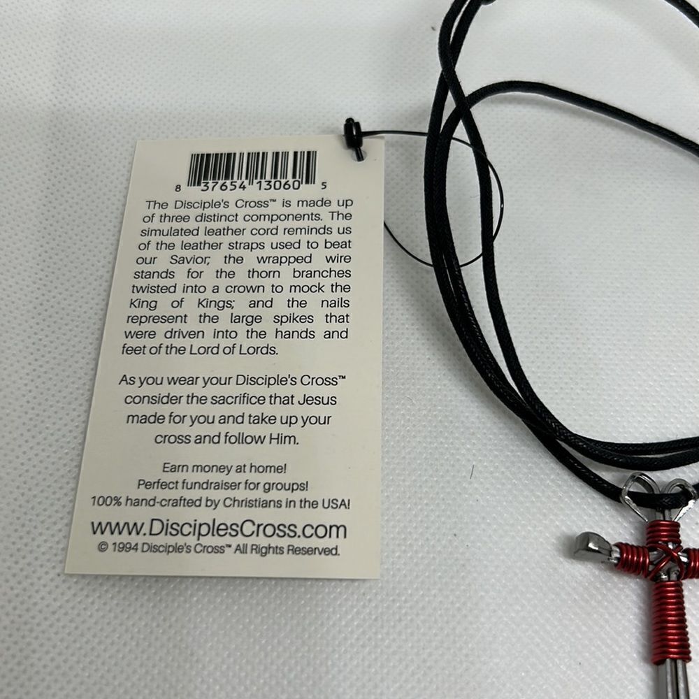 Disciples Cross Red Unisex Necklace - Picture 2 of 3